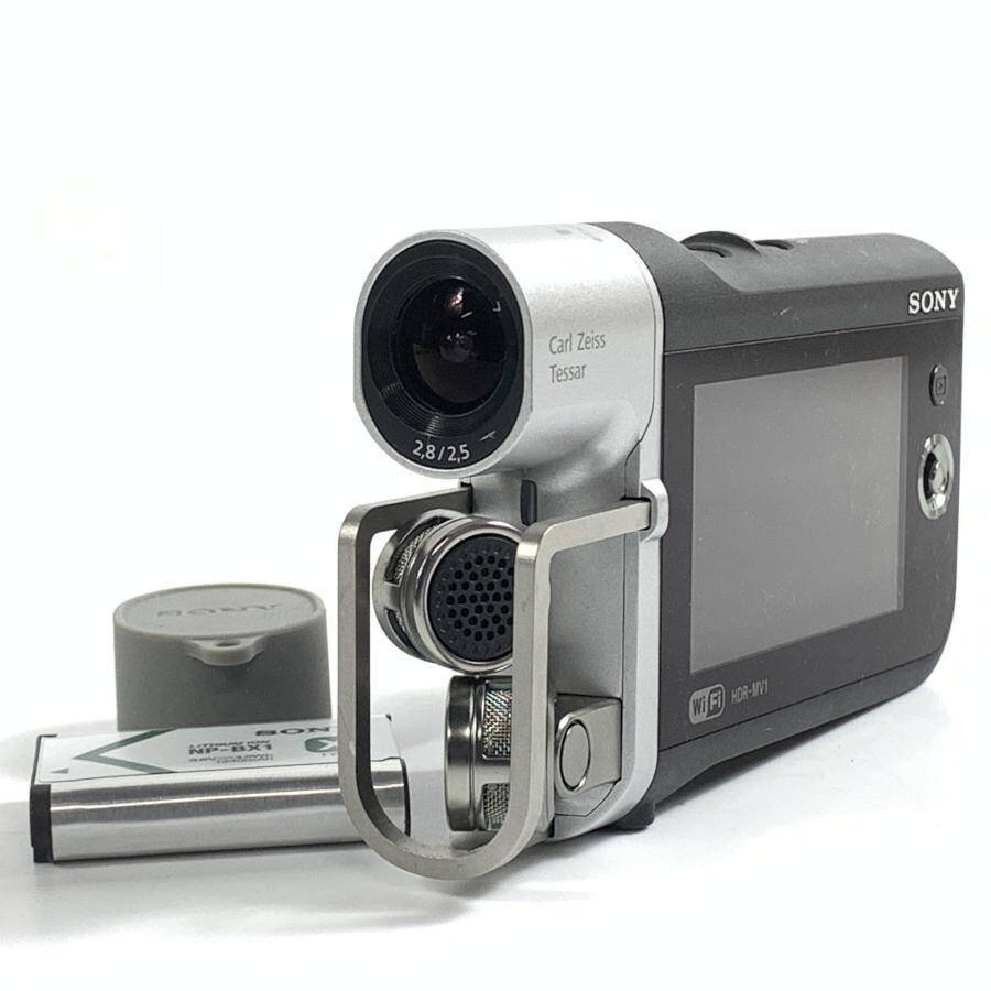 SONY ソニー HDR-MV1 ビデオカメラ 本体レンズ:1：2.8/25mm バッテリー/レンズキャップ付き●動作品の画像1