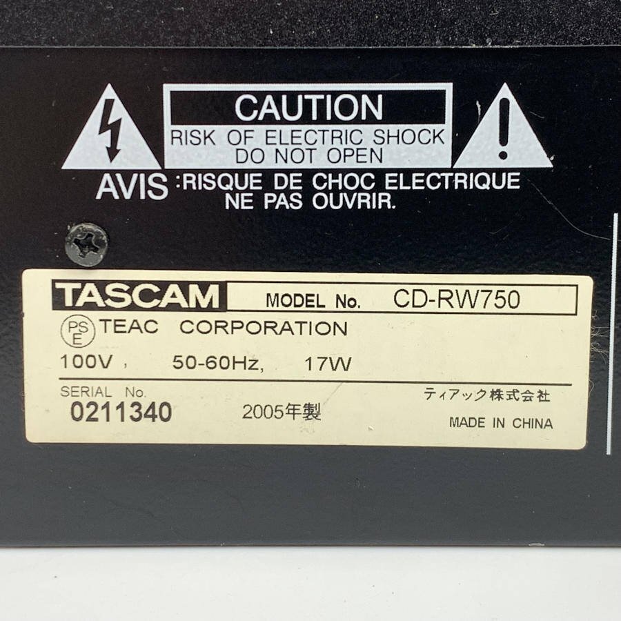 TASCAM タスカム CD-RW750 業務用CDレコーダー◆簡易検査品【TB】の画像7