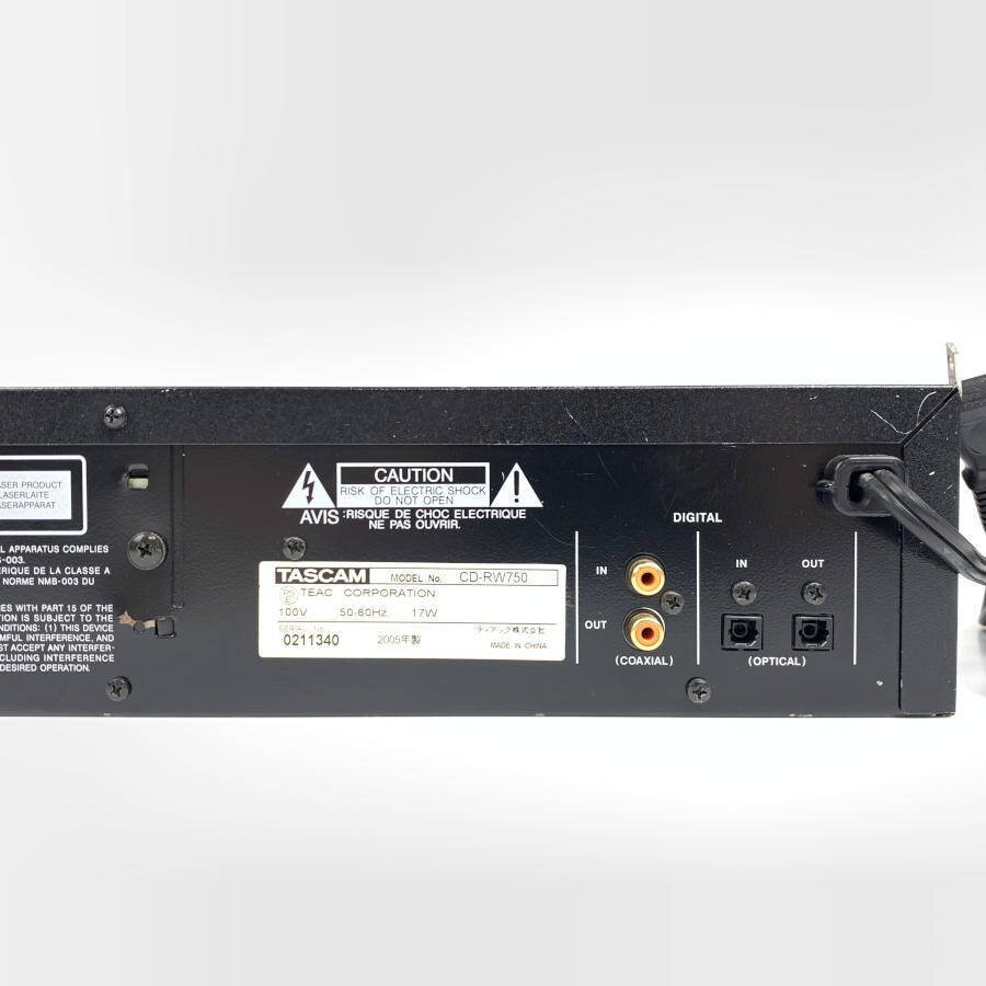 TASCAM タスカム CD-RW750 業務用CDレコーダー◆簡易検査品【TB】の画像6