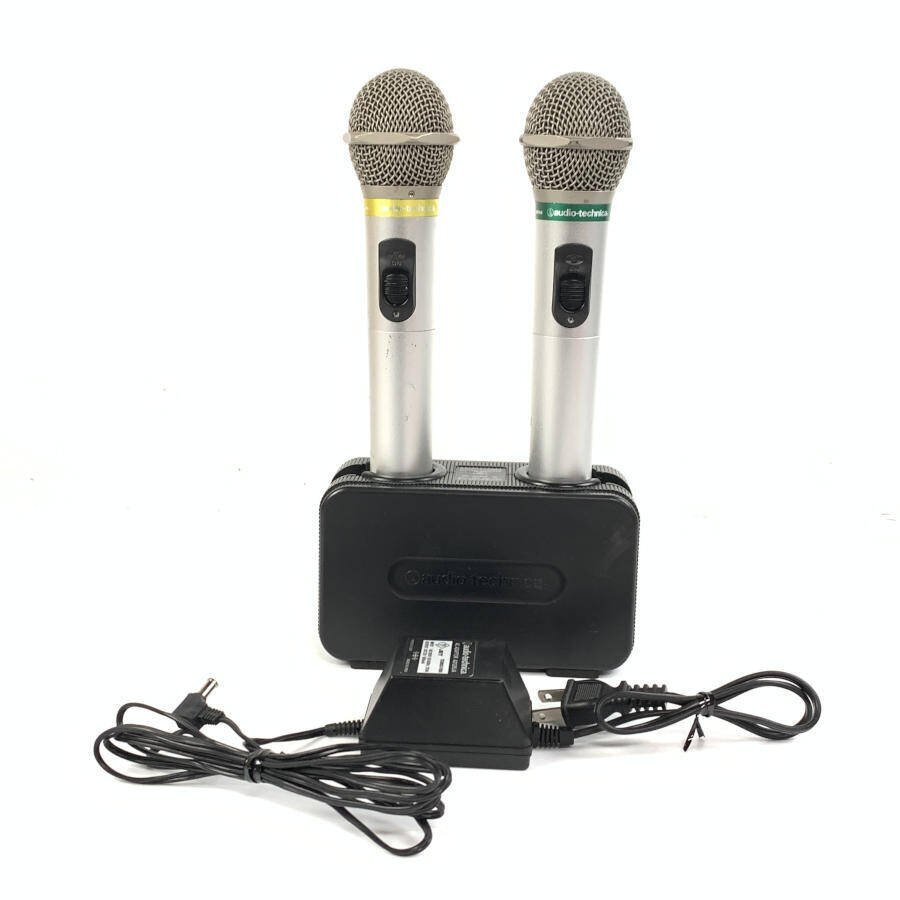 audio-technica ATIR-T22B / ATIR-T22A wireless karaoke Mike 2 pcs. set AC adapter / battery charger (BC700) attaching * present condition goods 