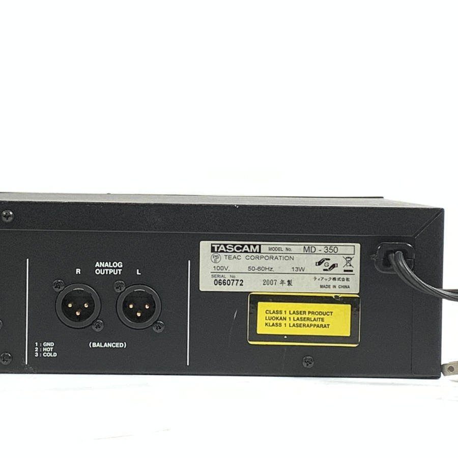 TASCAM タスカム MD-350 業務用MDデッキ◆動作品【TB】の画像7