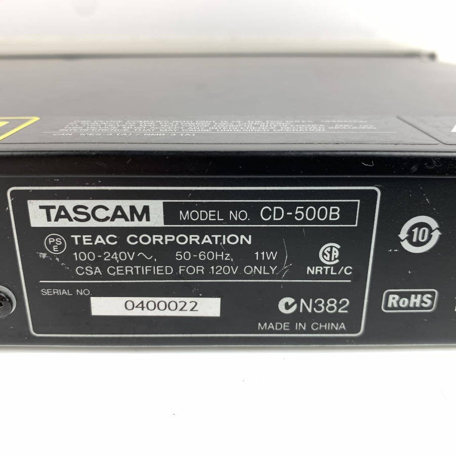 TASCAM CD-500B タスカム CDプレーヤー◆簡易検査品【TB】の画像8