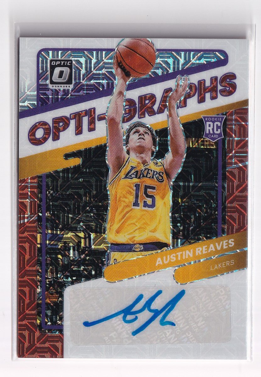 2021-22 PANINI Donruss Optic Opti-Graphs Choice Los Angeles Lakers Austin Reaves オースティン・リーブス Rookie 直筆サインの画像1