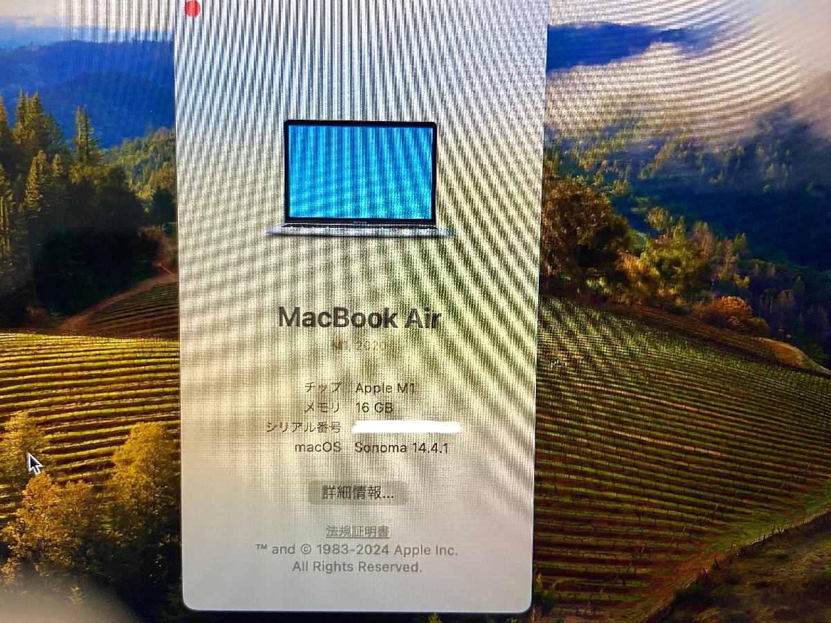 Apple MacBook Air (M1, 2020) 16GB SSD 512GB 13.3インチ A2337 充放電回数：17 USキーの画像4