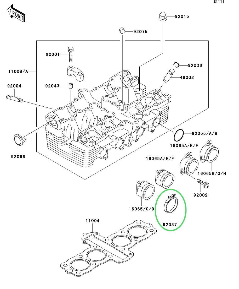 【送料無料】カワサキ純正ゼファー400インシュレーターバンド(キャブバンド クランプ BEET FCR TMR インマニ キャブホルダー キャブレター)_画像3