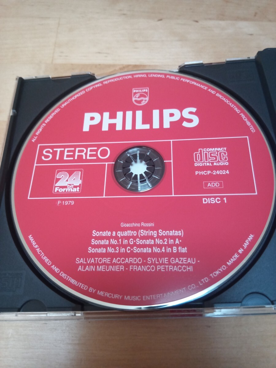 【送料無料】通常ケース仕様 PHILIPS 24bit アッカルド（Vn.）他　ロッシーニ：弦楽ソナタ PHCP-24024 Accardo_画像3