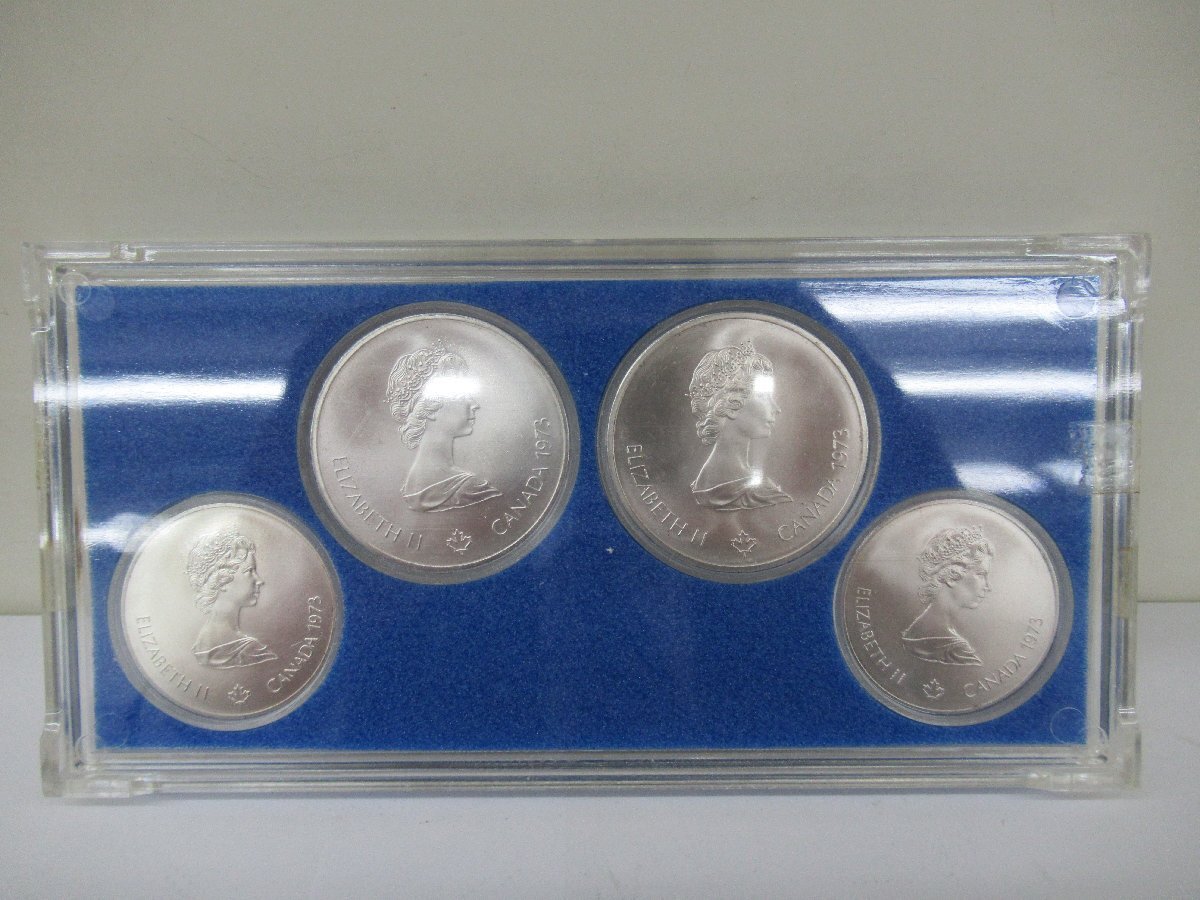 第21回オリンピック モントリオール大会 記念銀貨 ４枚セット 1976年 中古 G4-20◎の画像3