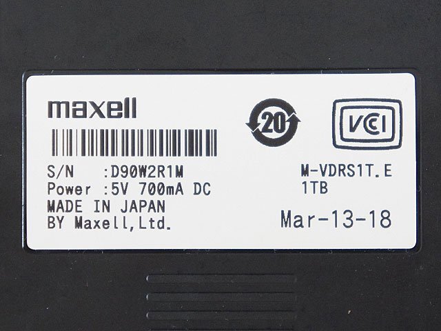 s1734【maxell iVDR-S 1TB カセットHDD 黒】_画像3