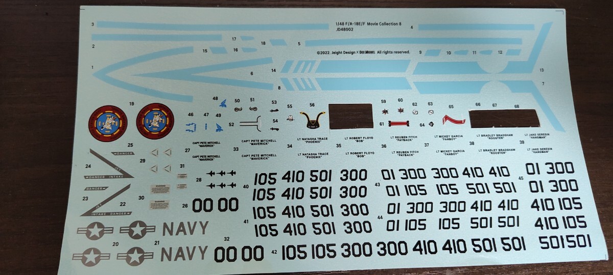 TAMIYA タミヤ F-14A TOMCAT トムキャット トップガンマーヴェリック F/A-18E/F SUPER HORNET デカール トム・クルーズ デカールセットの画像3