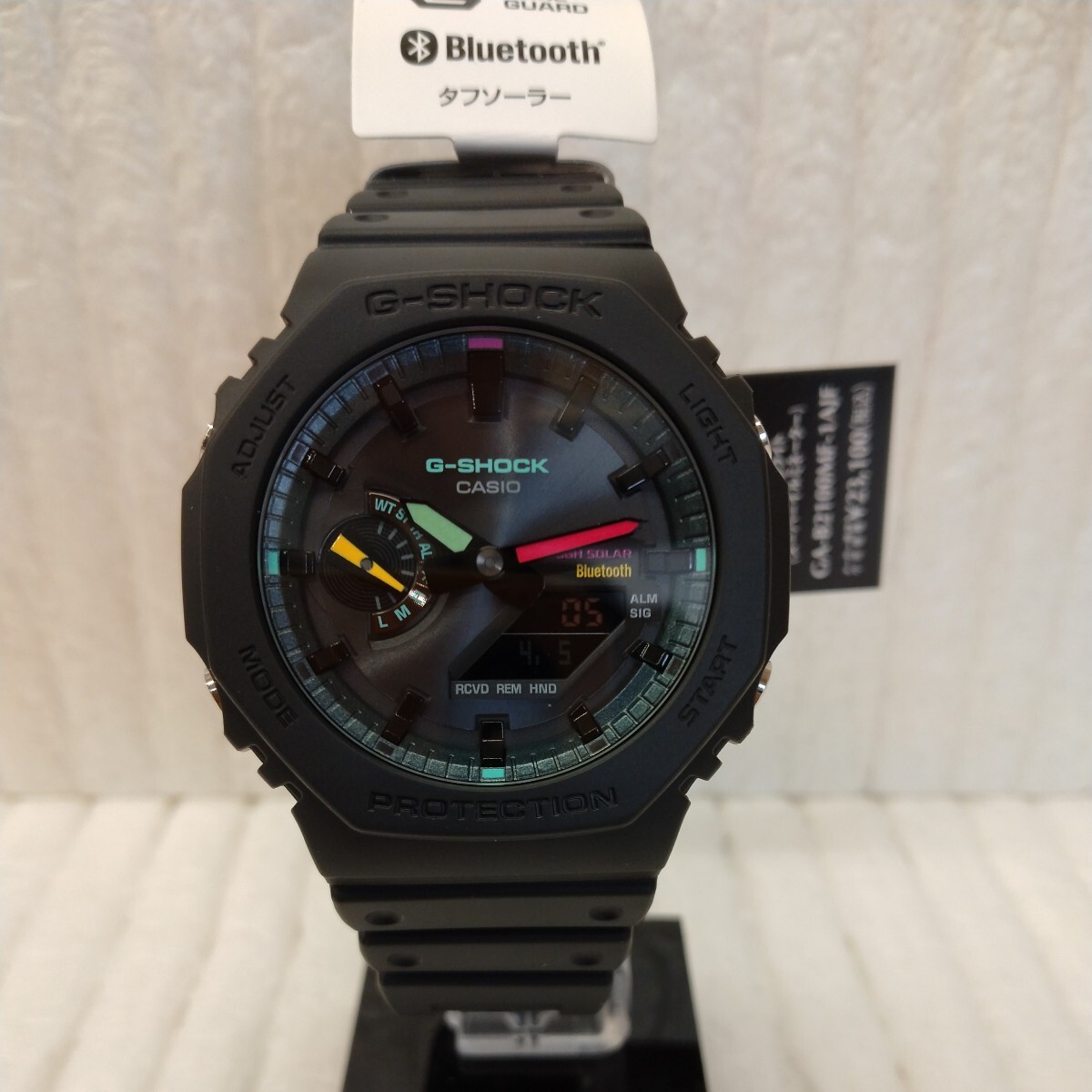 G-SHOCK Multi Fluorescent color 蛍光色デザイン ソーラー Bluetooth アナデジ 反転液晶 ブラック メンズ 腕時計GA-B2100MF-1AJF新品の画像9