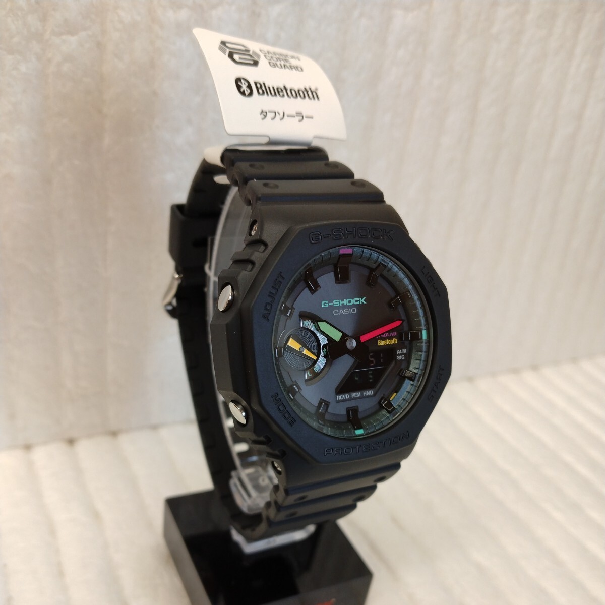 G-SHOCK Multi Fluorescent color 蛍光色デザイン ソーラー Bluetooth アナデジ 反転液晶 ブラック メンズ 腕時計GA-B2100MF-1AJF新品の画像7