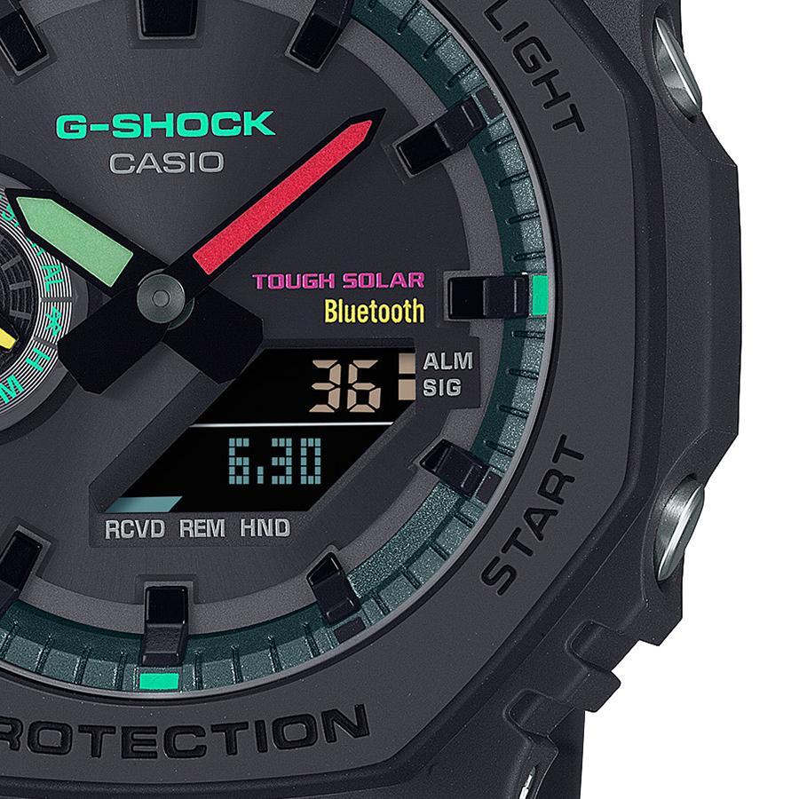 G-SHOCK Multi Fluorescent color 蛍光色デザイン ソーラー Bluetooth アナデジ 反転液晶 ブラック メンズ 腕時計GA-B2100MF-1AJF新品の画像4