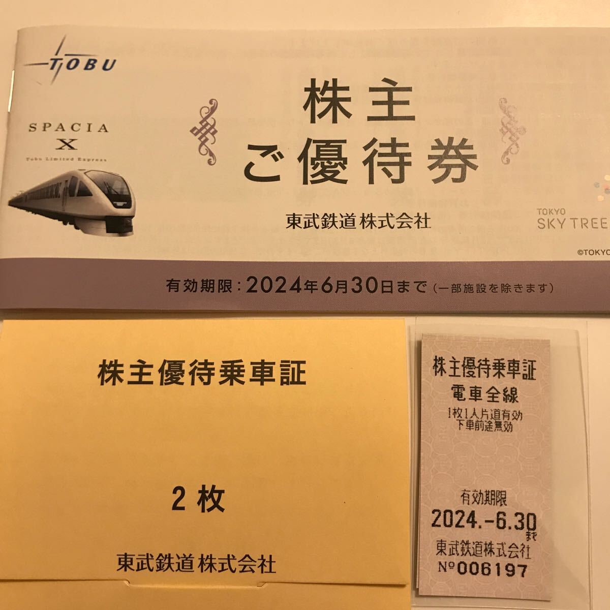 ◆◇東武株主優待券+優待乗車券2024.6.30まで◇◆_画像1