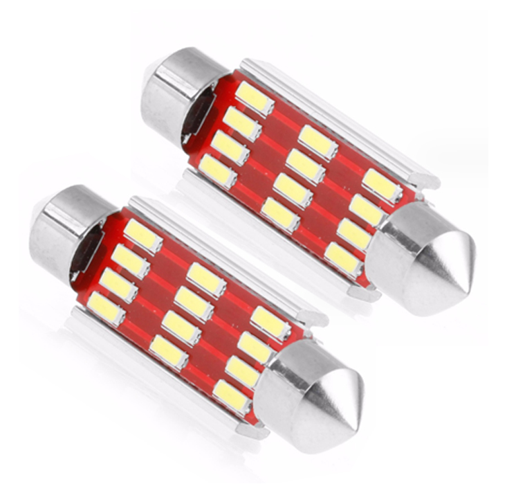 時間限定！特価セール！送料無料！T10 LED ルームライト 37mm ホワイトDC12V 15連 無極性アルミヒートシンク キャンセラー 2個入_画像2