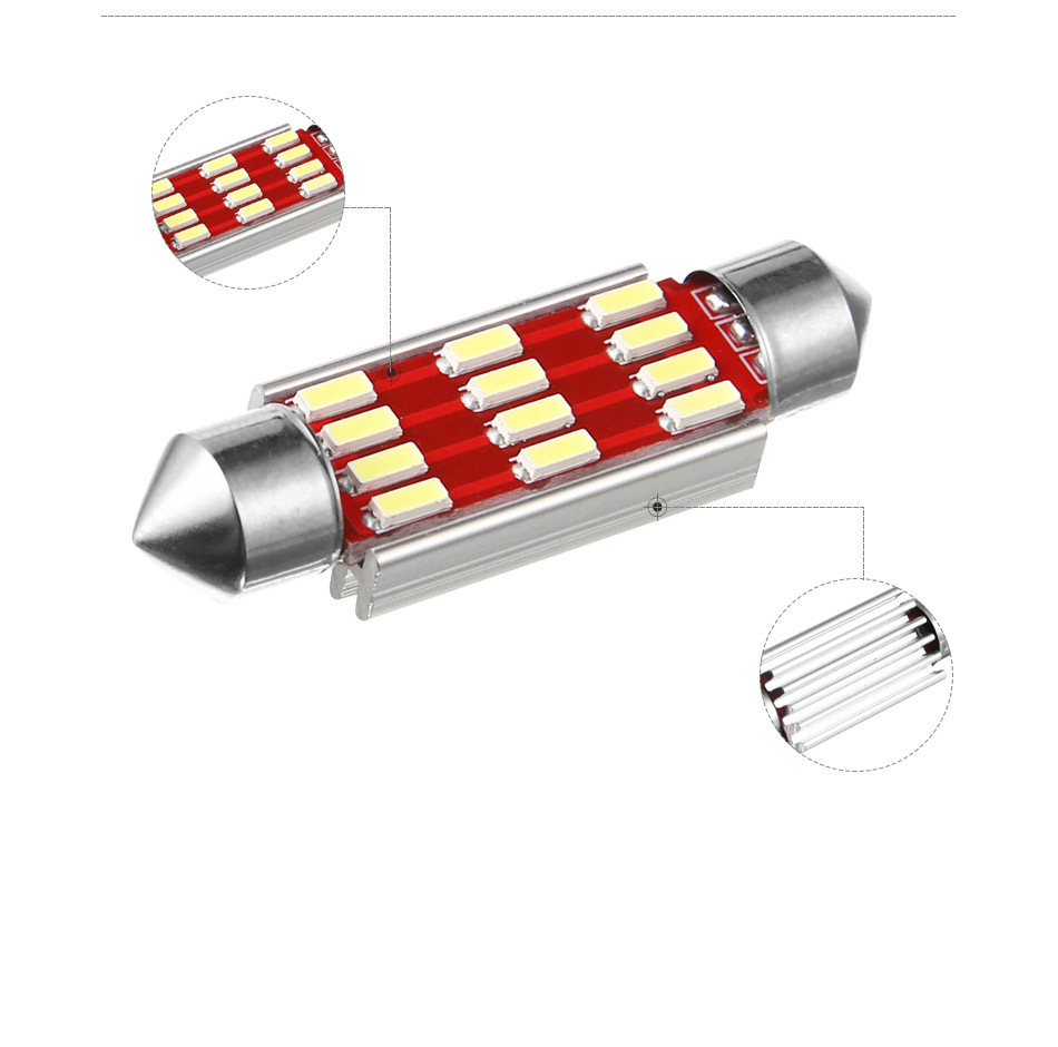 時間限定！特価セール！送料無料！T10 LED ルームライト 37mm ホワイトDC12V 15連 無極性アルミヒートシンク キャンセラー 2個入の画像3