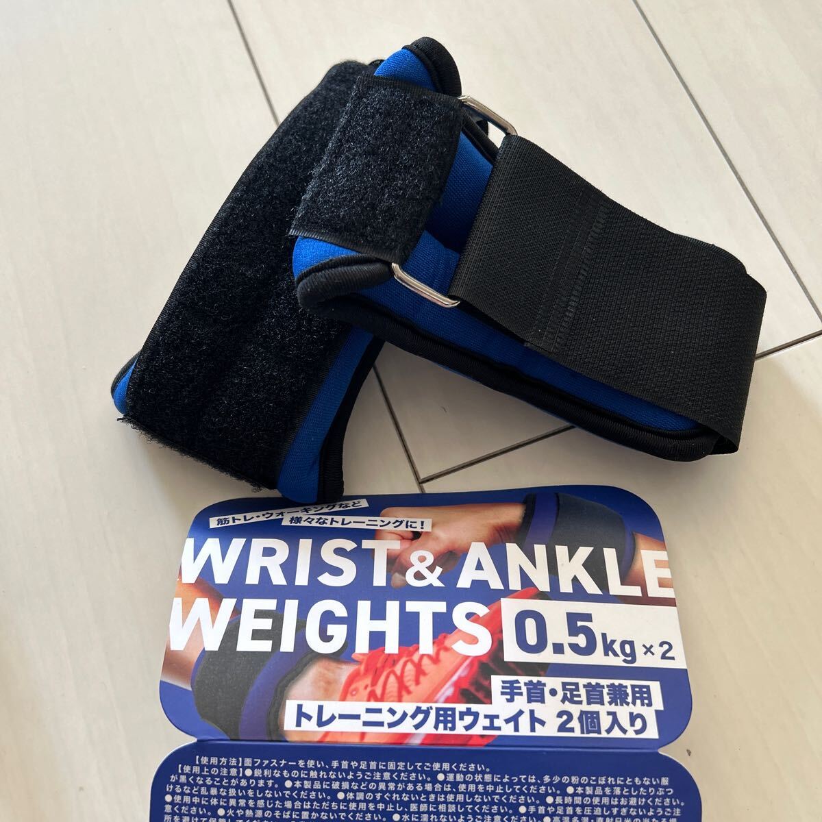 アンクルウエイト リストウエイト 1kg 2個セット 0.5kg トレーニング パワーリスト 筋トレ リストバンド 腕 手首 脚 足 パンパシフィックの画像3