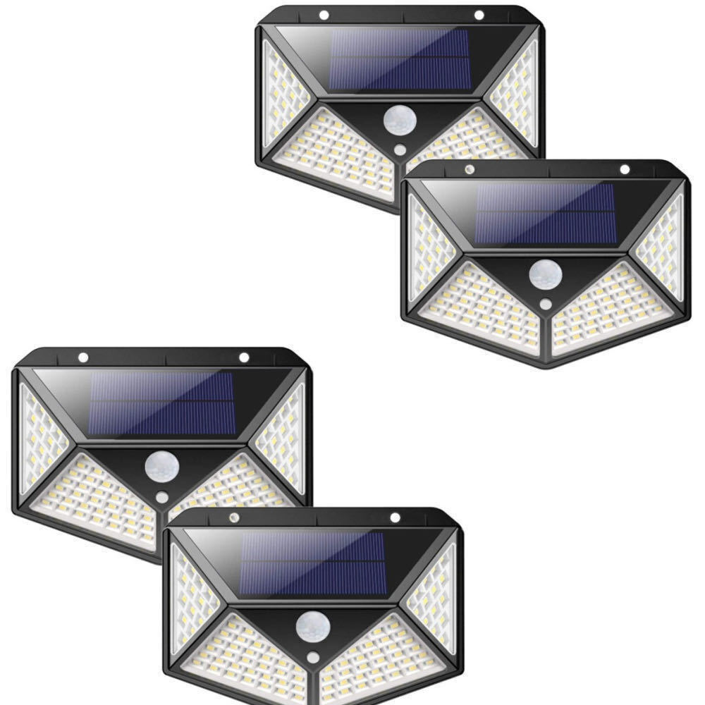 4個set led ソーラーライト センサーライト LED 投光器 看板 高輝度 玄関 照明 屋外 セキュリティライト 玄関の画像1