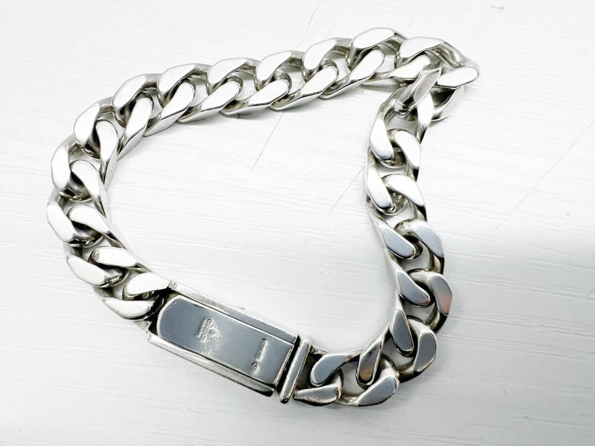  хороший товар GUCCI Gucci Logo плоский цепь браслет серебряный 925
