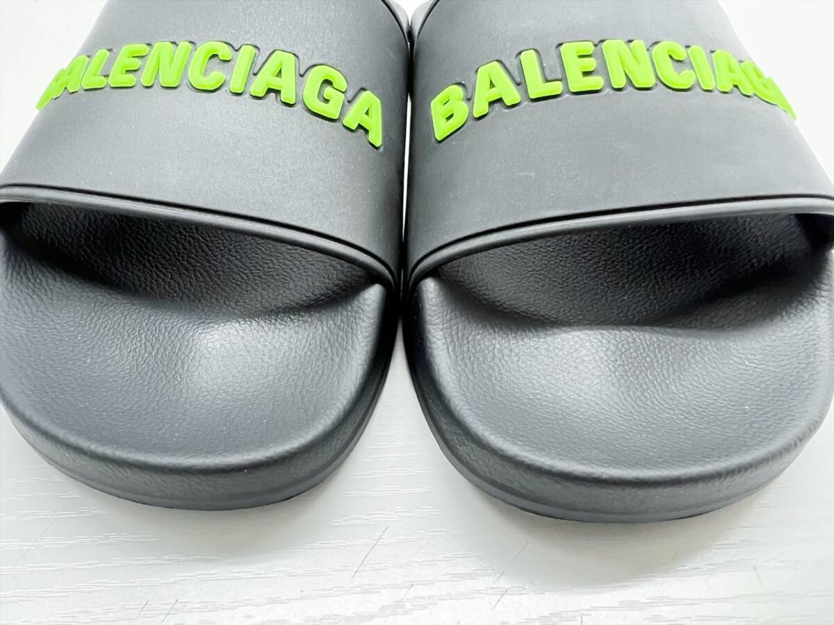 Balenciaga バレンシアガ ロゴ スライド サンダル 関税送料込 美品 BALENCIAGA バレンシアガ ロゴ プールスライド サンダル 黒