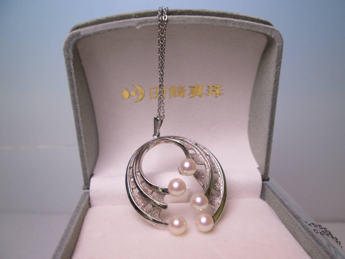 ☆TASAKI SILVER 本真珠のペンダントネックレス 共ケース付 正規品 田崎真珠の画像1