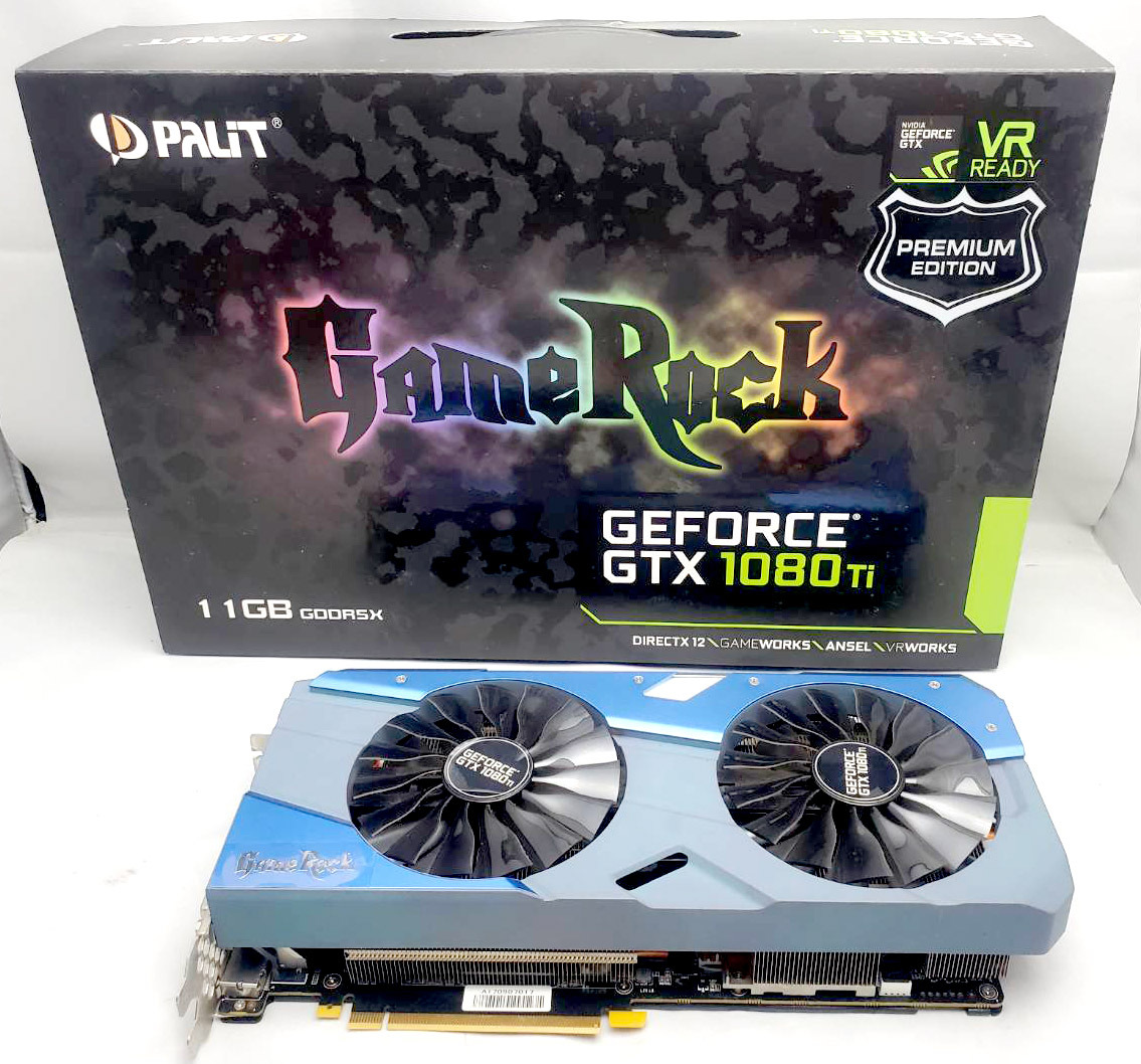 「1000円スタート」動作美品 NVIDIA Palit GeForce GTX 1080 Ti 11GB GameRock Premium グラフィックボード GDDR5Xの画像1