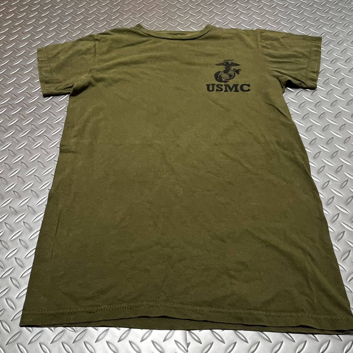 米軍放出品 Tシャツ USMC サバゲー ランニング スポーツ  吸収性抜群 OD SMALL (INV J#02)の画像1