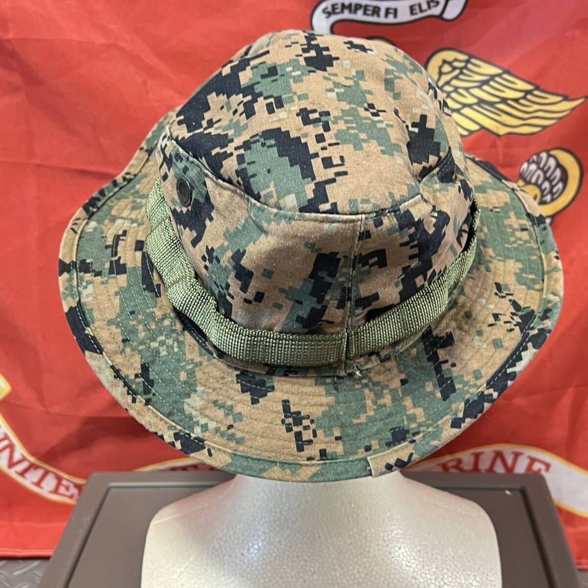 米軍放出品 海兵隊 米軍実物 USMC ウッドランドマーパット ブーニーハット キャンプ MEDIUM (INV T27)の画像3