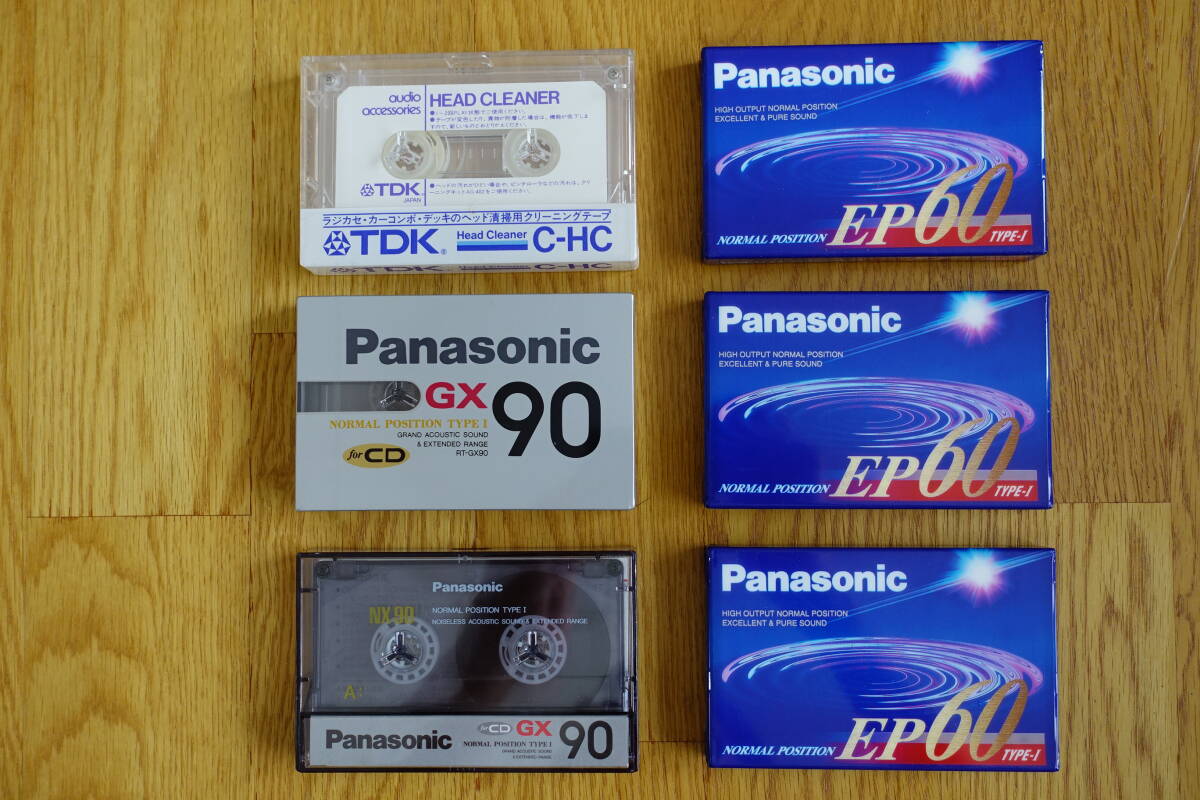  Panasonic кассетная лента ( новый товар 4шт.@, б/у 1 шт. ) TDK head очиститель ( новый товар 1 шт. )
