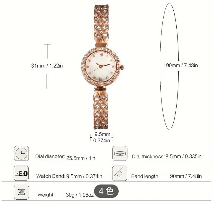 ★女性の腕時計高級ラインストーンクォーツ時計マーメイドテールファッションアナログブレスレット腕時計 ゴールドの画像2