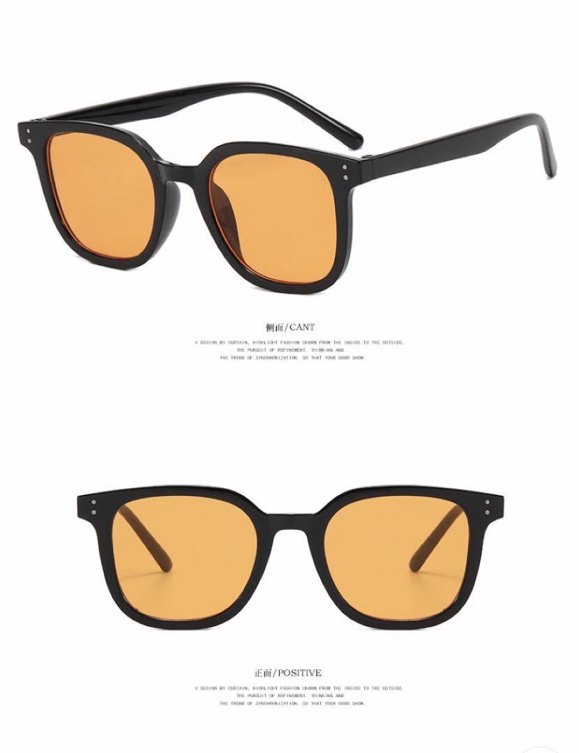 人気 サングラス ウェリントン スクエア オレンジ UV400 紫外線対策 薄色 眼鏡 春 夏 釣り アウトドア_画像2