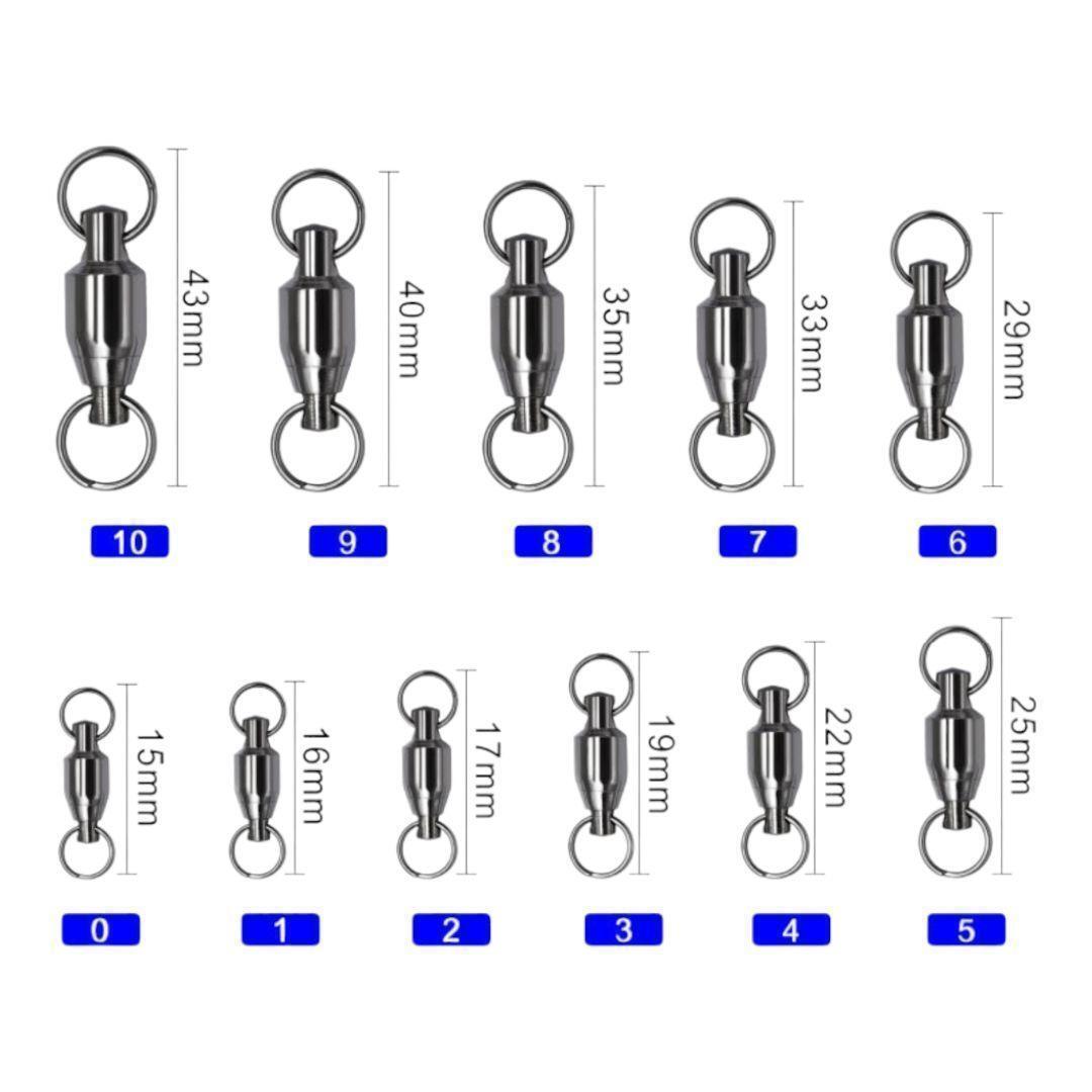 ボールベアリングスイベル ステンレス製 スプリットリング 20個【#4】 _画像2