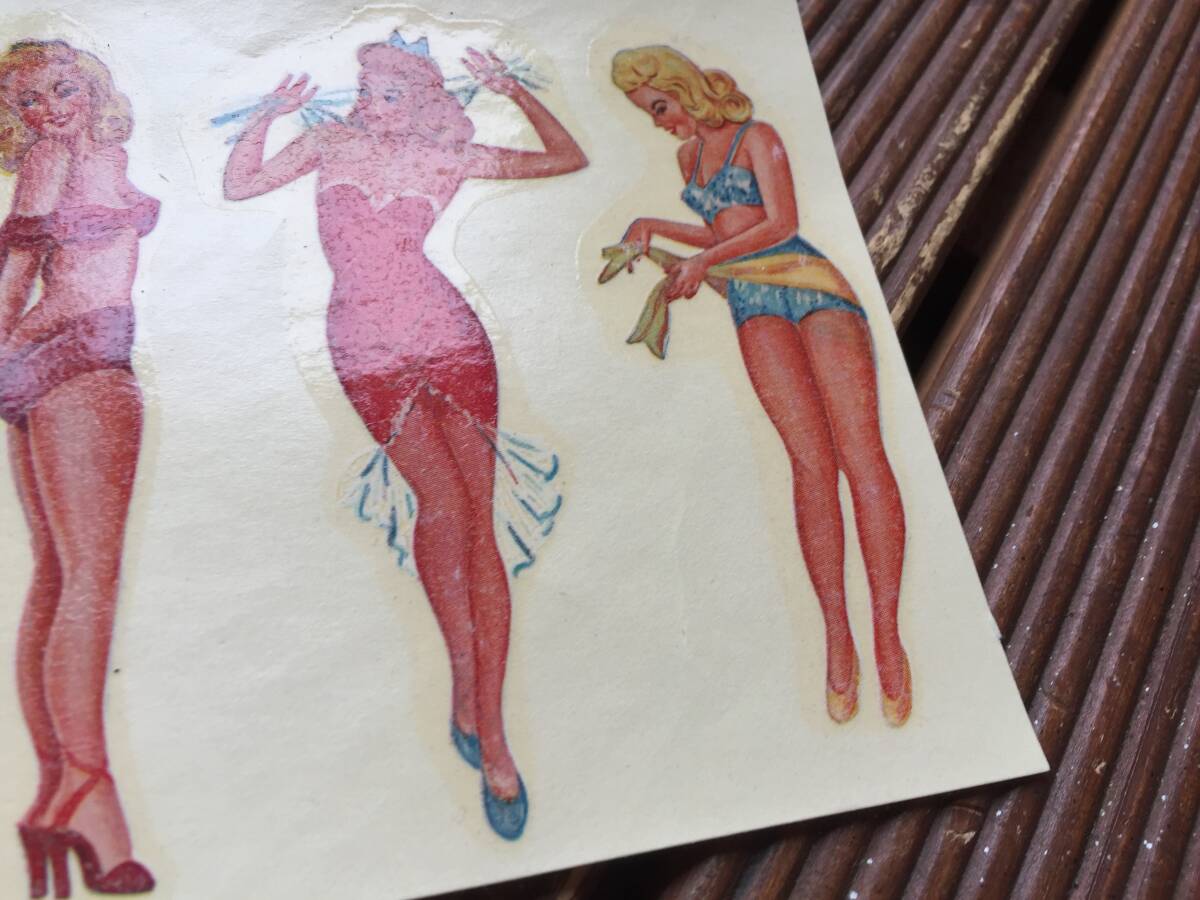[60\'s pin nap girl water trim sticker 4 sheets ] Vintage hot rod 