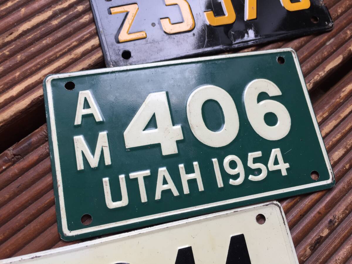 [50\'s license plate 3 sheets ] Vintage hot rod 