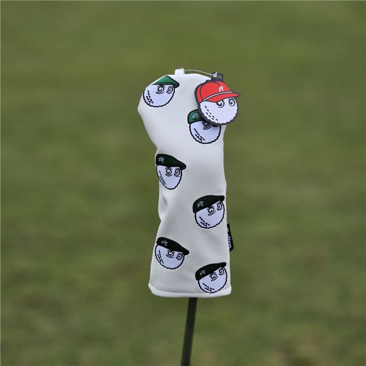 【シーズン新製品4点セット】 ハンチング Malbon Golfマルボンゴルフクラブカバー白色