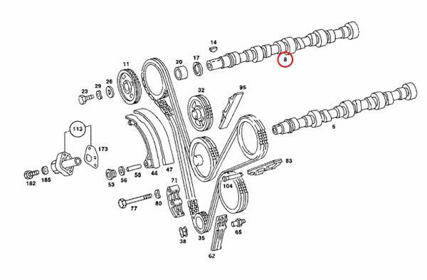 VAICO製 ベンツ SL R107 ロードスター 560SL カムシャフト M117 V8エンジン用 右側 1170512701_画像2