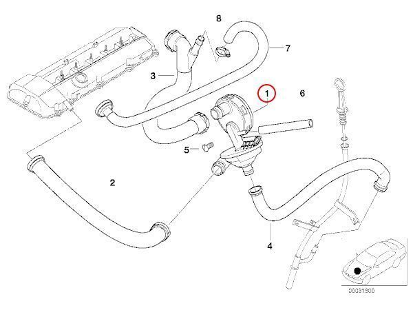 BMW Zシリーズ Z3/E36 Z4/E85 2.2i 2.0 2.2i 2.8 3.0i 2.5i クランクケースベントバルブ/オイルセパレーター 11617501566_画像3