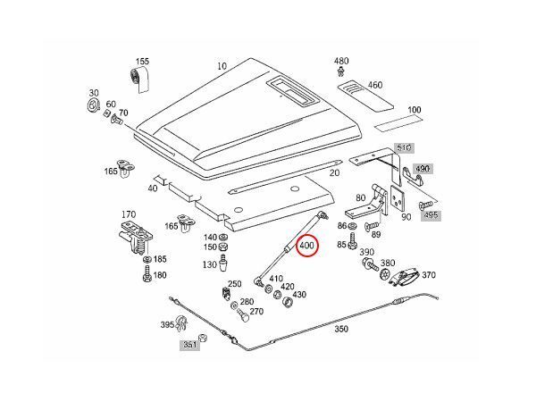 [6ヶ月保証付き]純正OEM STABILUS製 ベンツ W463 G500 G550 エンジンフードショックダンパー 0009808164 0019807064_画像2