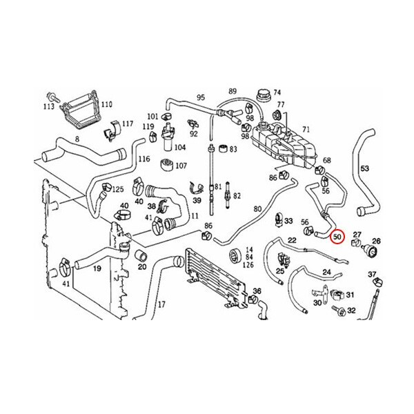 URO製 ベンツ W163 ML500 ラジエーターホース/サブタンクホース/リザーバータンクホース 左ハンドル用 1635011082_画像2