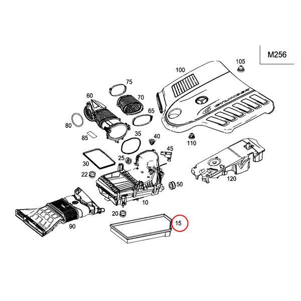 純正OEM Hengst製 ベンツ X290 W205 S205 43_4MATIC+ 53_4MATIC+ C220d エアフィルター/エアクリーナー/エアエレメント 6540940004_画像2