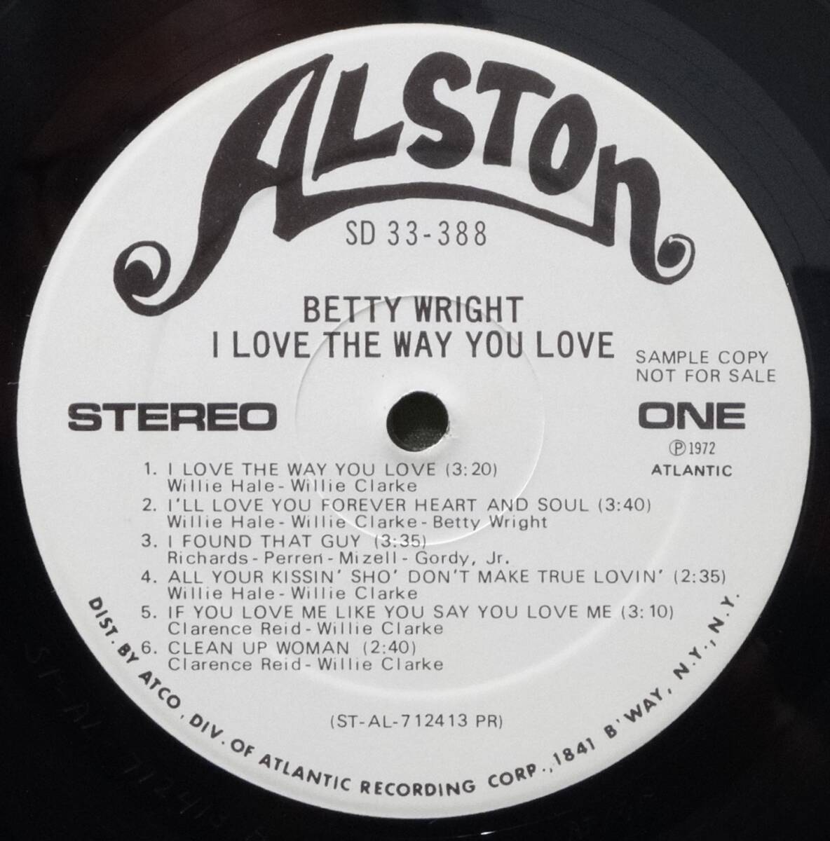 US.オリジナルLP★【最高音質★PROMO白ラベル】BETTY WRIGHT/I LOVE THE WAY YOU LOVE＊ATLANTIC配給後.初プレス：初回盤 【両面マト/A】　_画像9