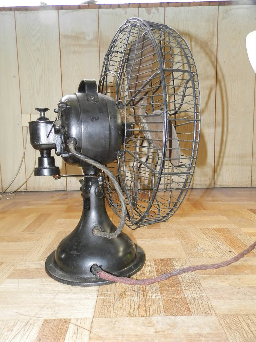  super beautiful design with cover 1910 period Toshiba iron electric fan 12 -inch 7007 type operation goods 