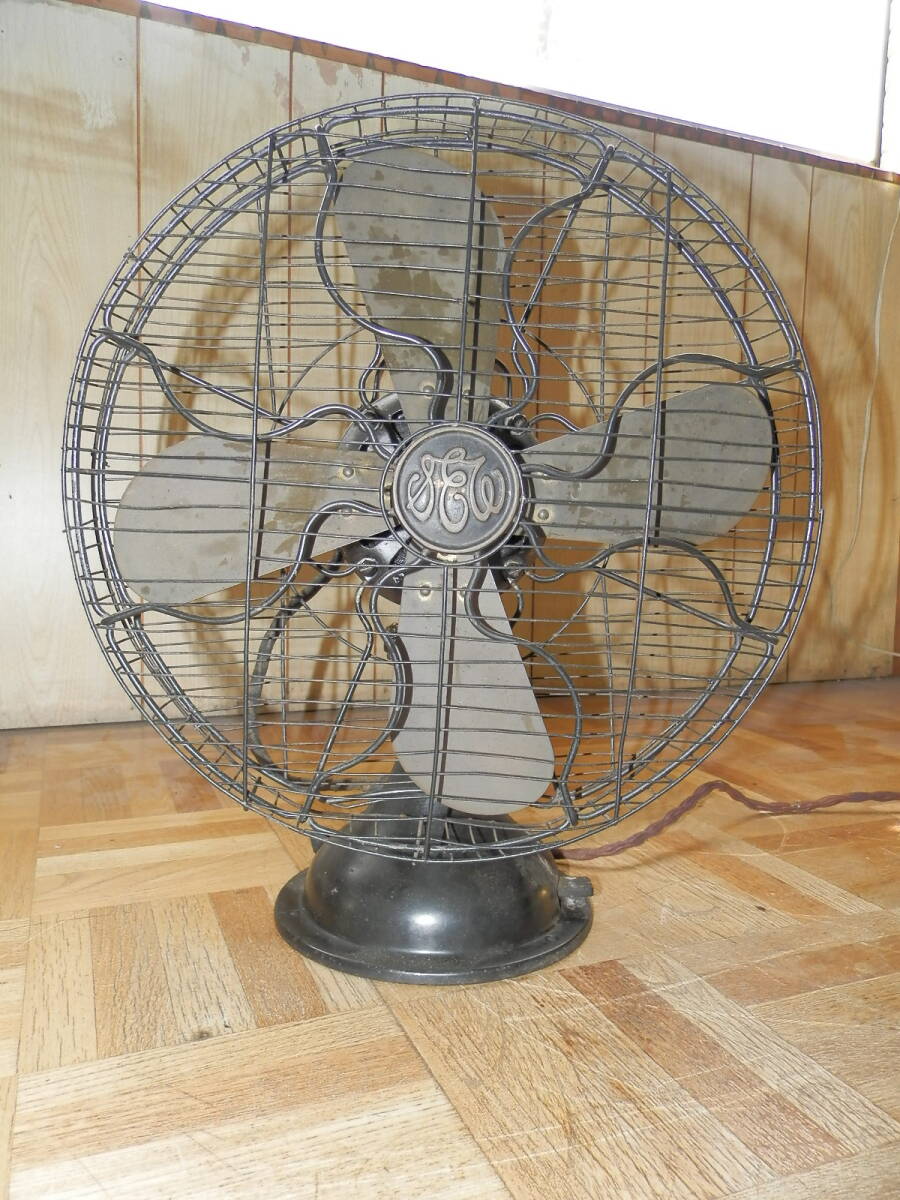  super beautiful design with cover 1910 period Toshiba iron electric fan 12 -inch 7007 type operation goods 