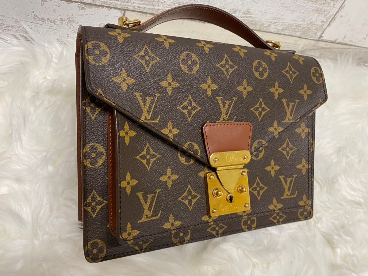 極美品べたつき無◆LOUIS VUITTON ルイヴィトン モンソー◆M51187◆モノグラム 2WAY ショルダーバッグ