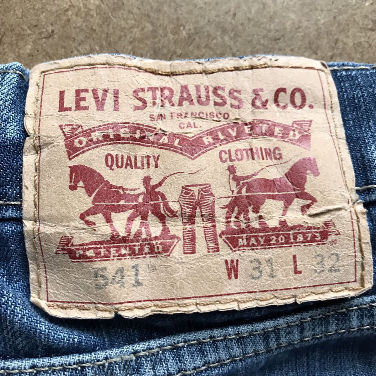 7-8 リーバイス541 デニムパンツ Levi''s 541 ダメージジーンズ インディゴ W31 L32_画像10