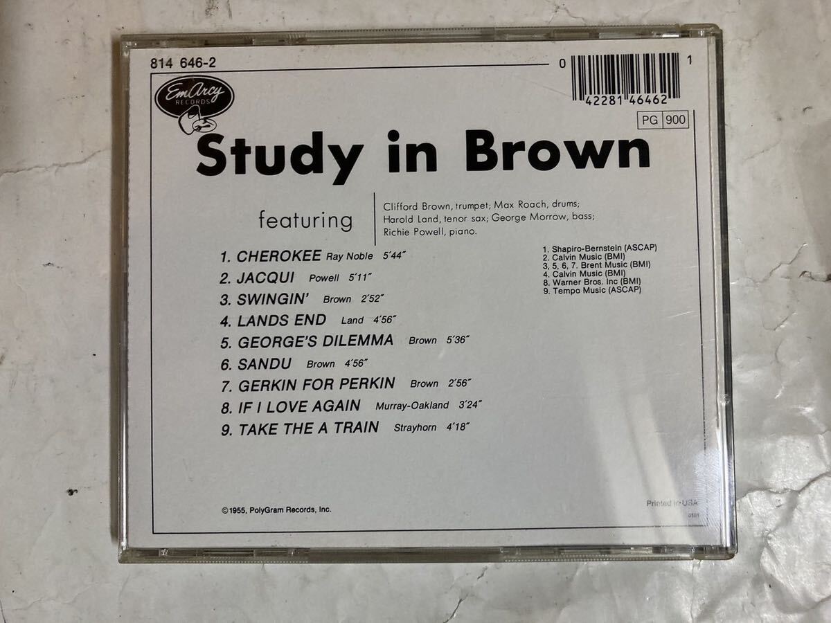 CD US盤 Clifford Brown And Max Roach Study In Brown 814 646-2_画像2