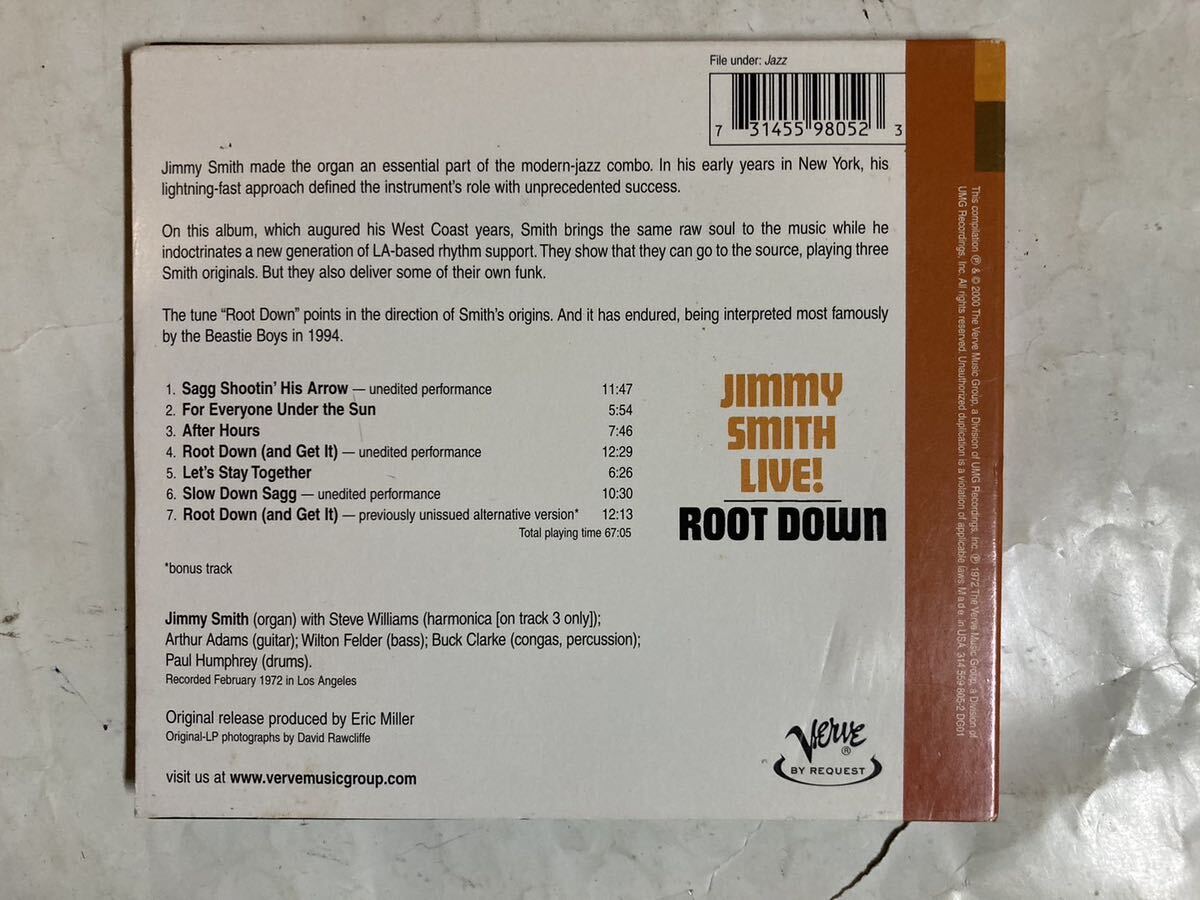 CD US盤 デジパック Jimmy Smith Root Down Jimmy Smith Live! 314 559 805-2_画像2