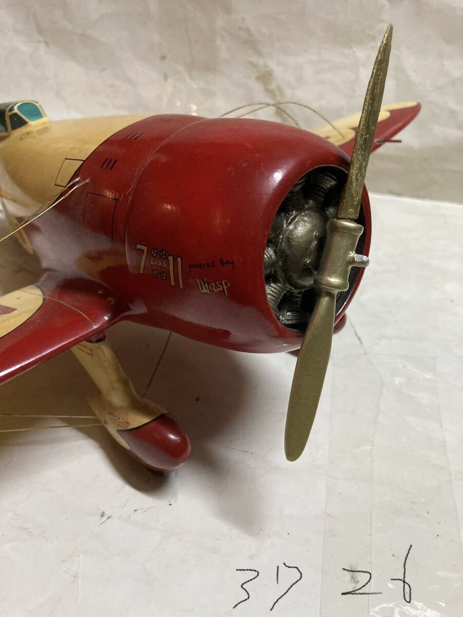 保管品 ジービーレーサー gee bee racer NR2100 紅の豚 当時物 昭和レトロ 飛行機 ブリキ玩具 ビンテージ 横37cm 縦26cmの画像5