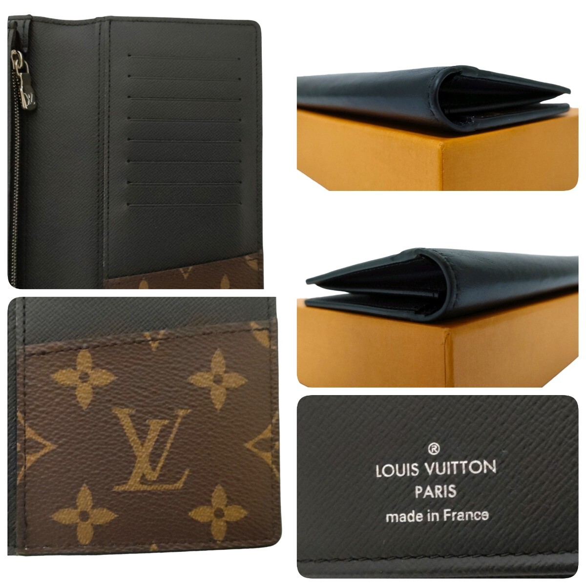 【ほぼ未使用/ICチップ】LOUIS VUITTON ルイヴィトン モノグラム マカサー ポルトフォイユ ブラザ M69410 二つ折り 長財布 ブラウン_画像9