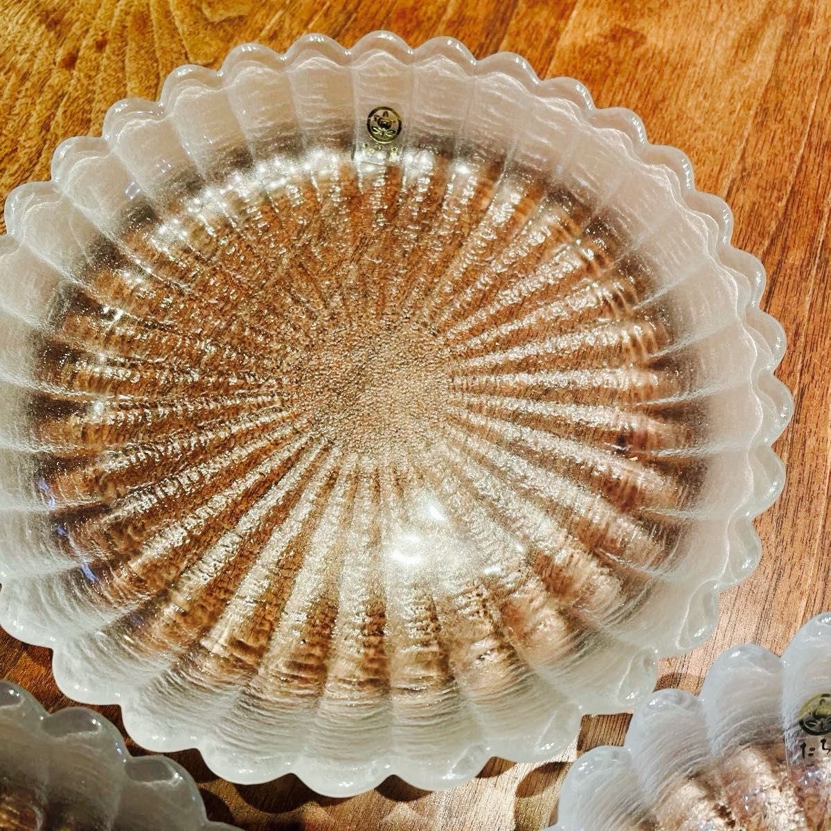 【未使用】たち吉 菊の香 銘々皿5枚セット ガラス皿 プレート 小皿