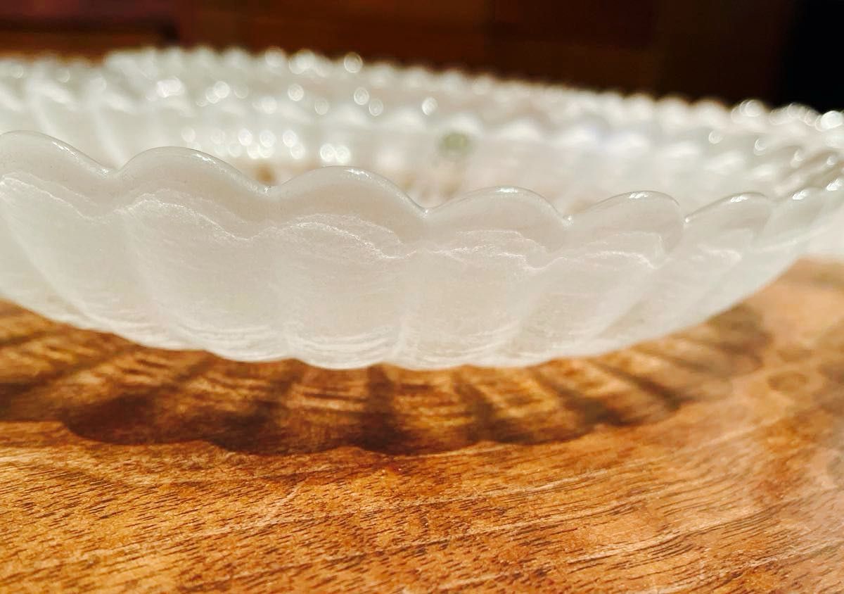 【未使用】たち吉 菊の香 銘々皿5枚セット ガラス皿 プレート 小皿